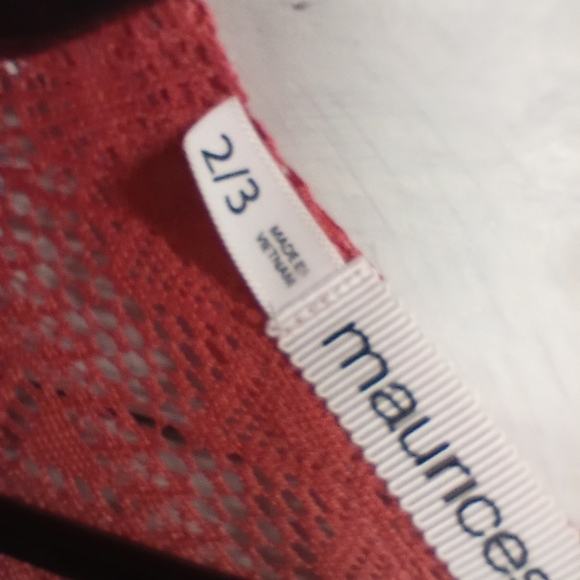 Maurices 2X/3X Coral Orange Open Front Kimono Cardigan Cover Up Coastal - Picture 11 of 12